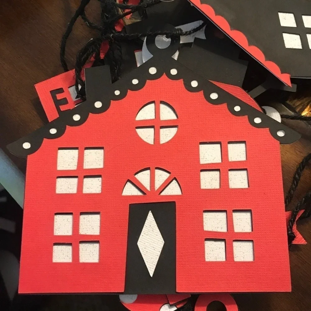 Snowman Red Christmas Garland House Handmade 7’